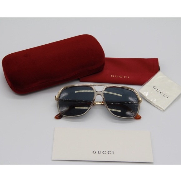 NEW GG0200S 004 GUCCI SUNGLASSES NEW COLLECTION AVIATOR GUCCI - Picture 11 of 11
